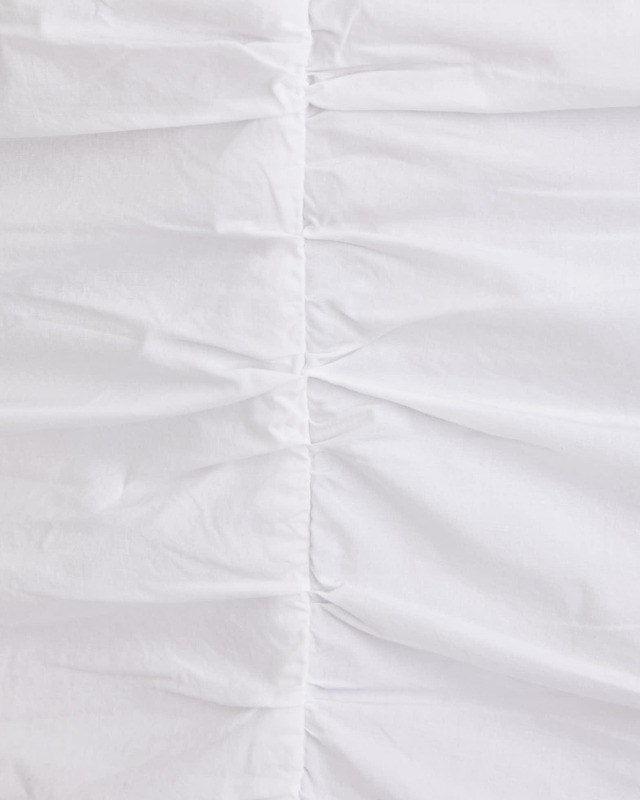 Ganni Klänning Cotton Poplin Gathered U-Neck Vit 34