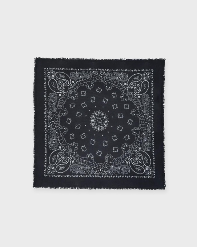 KUJTEN Hachiko Cashmere Bandana Scarf  Black ONESIZE