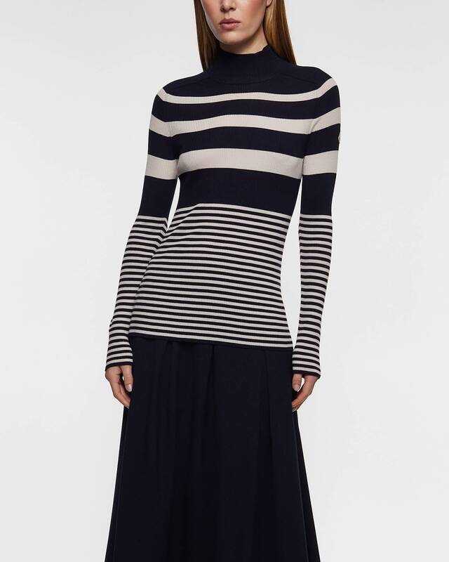 Moncler Tröja Turtleneck Wool  Mörkblå XS