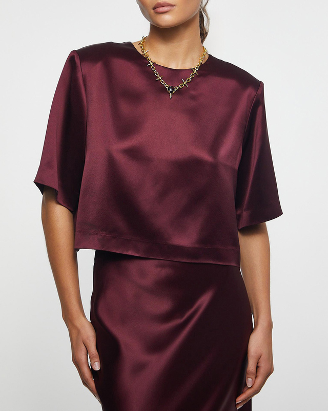 Wakakuu Icons Top Essa Satin Burgundy XL