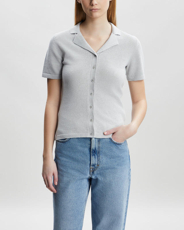 Filippa K Topp Cotton Linen Knit Ljusgrå L