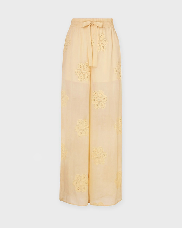 Zimmermann Trousers Acadian Embroidered Light Yellow 1 (S-M)