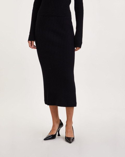 Skirt Rib Knit Black 1