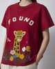 Found T-shirt Wildlife Chenille Embroidered Burgundy XS