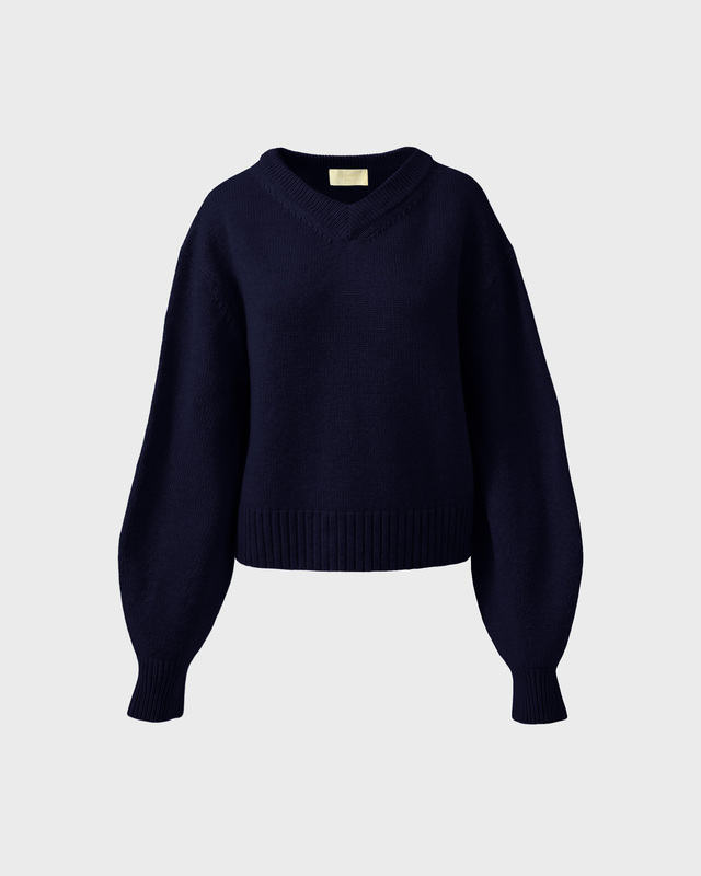 Wakakuu Icons Genser Cashmere V-Neck Navy M