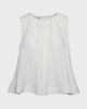 Vince Top Pleated A-Line Crew Neck Offwhite M