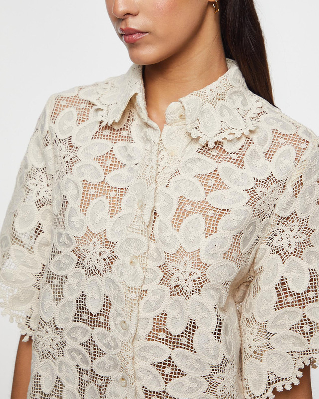 Malina Shirt Ari Guipure Lace Sand 36