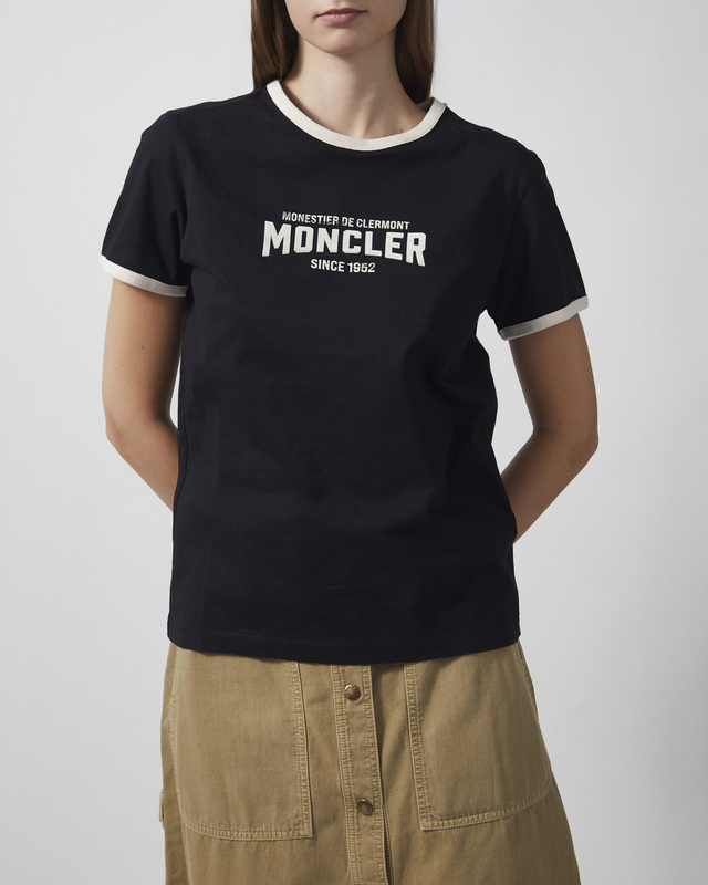Moncler T-shirt Flock Logo Jersey  Mörkgrå S