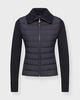 Moncler Cardigan Padded Wool Zip-Up Navy M