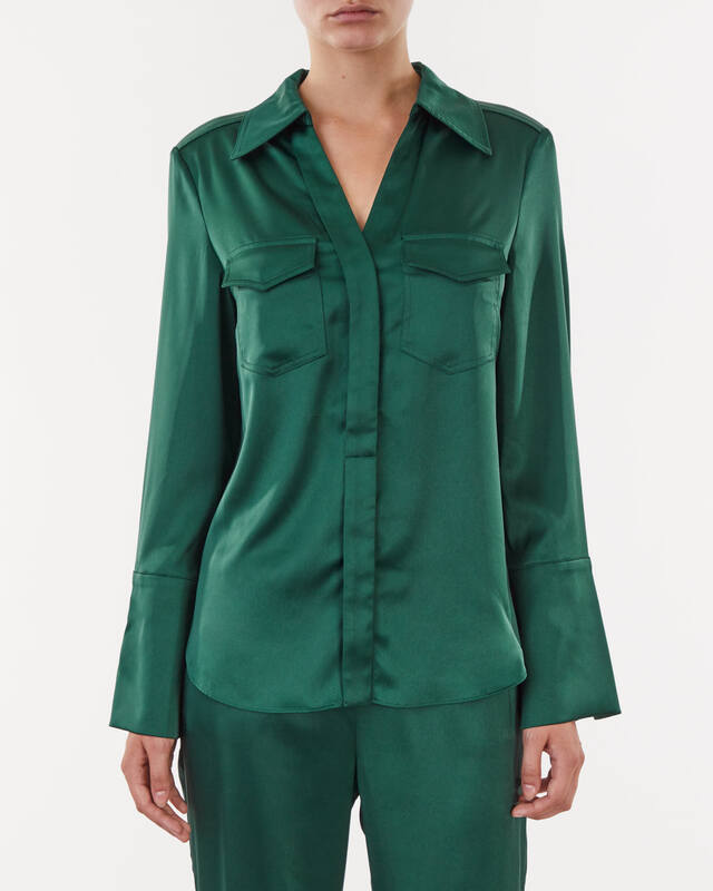 Wakakuu Icons Blouse Maria Satin Green M