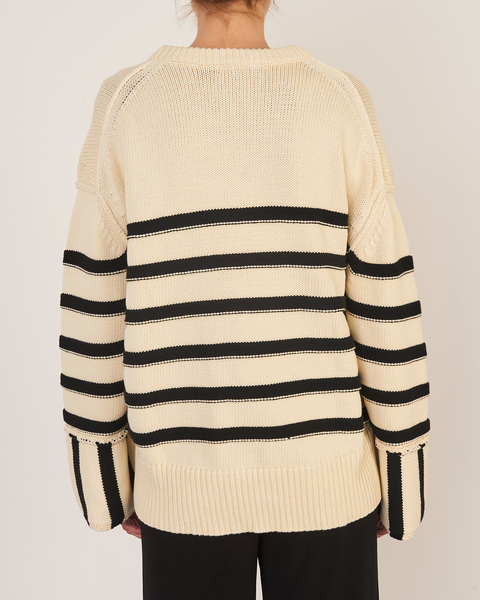 Sweater Mazzy Roundneck Vit/svart 2