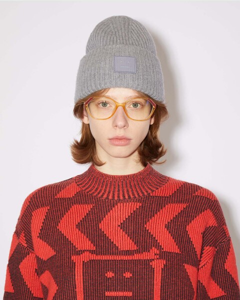 Mössa Pansy Beanie Grey melange 2