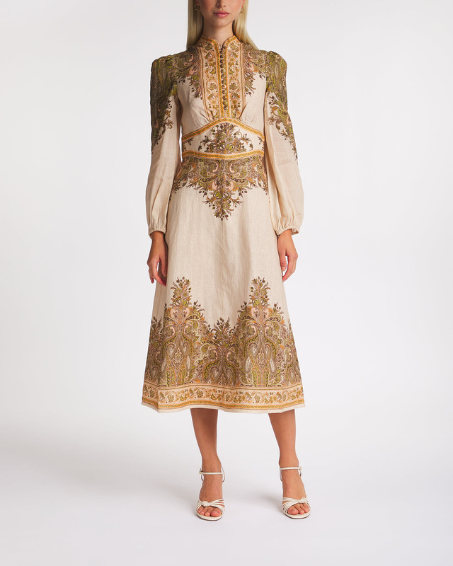 Zimmermann Dress Natura Buttoned Midi Ljusrosa 0 (XS-S)