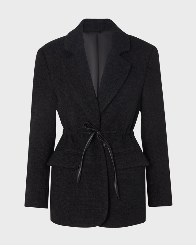 Malina Blazer Elodie Drawstring Boucle Black XS