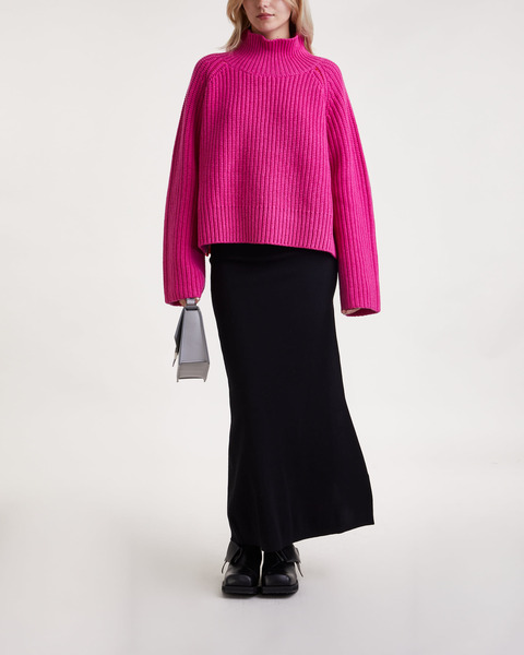 Sweater Cropped Ribbed Pink 2