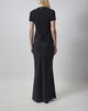 ROTATE  Dress Capsleeve Draped Maxi Black 34
