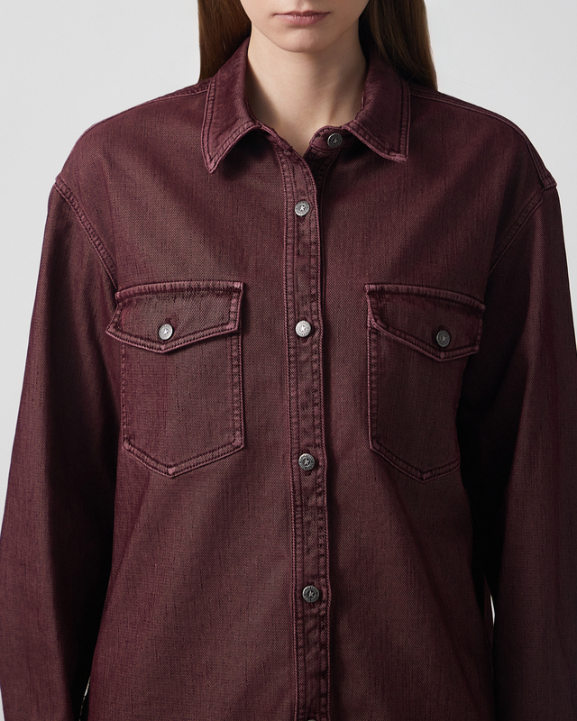 Golden Goose Deluxe Brand Shirt Journey W'S Patty Denim Vinröd XS