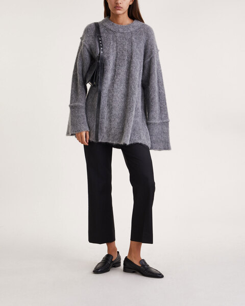 Sweater Brushed Alpaca Knit  Dark grey 2