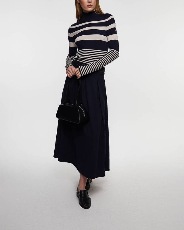 Moncler Tröja Turtleneck Wool  Mörkblå XS