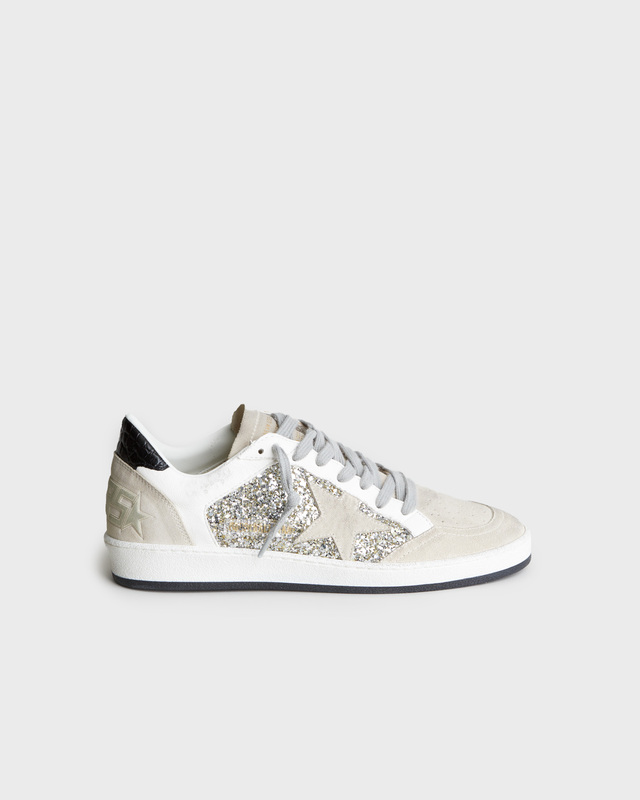 Golden Goose Deluxe Brand Sneakers Ball Star Glitter Star Cocco Silver/vit EUR 40