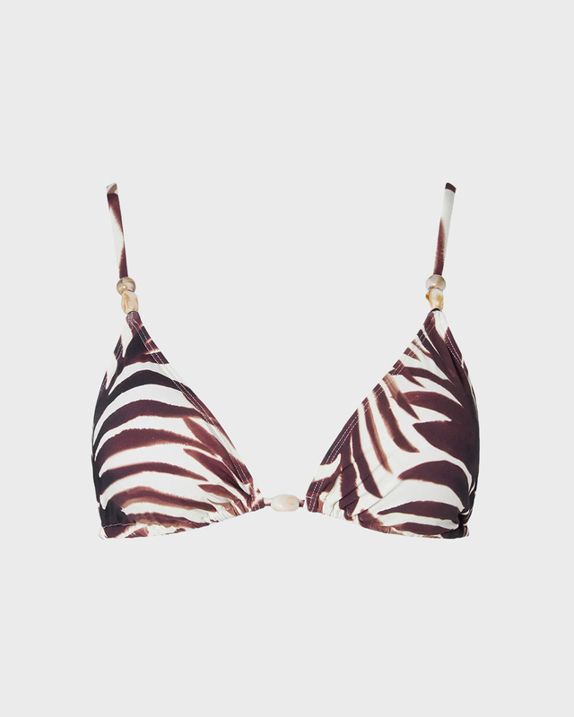 Malina Bikini Top Sanja Beaded Triangle White/Brown XL