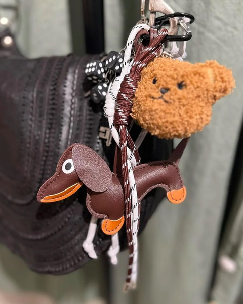 Bag Charm Set Brown Brun ONESIZE 2