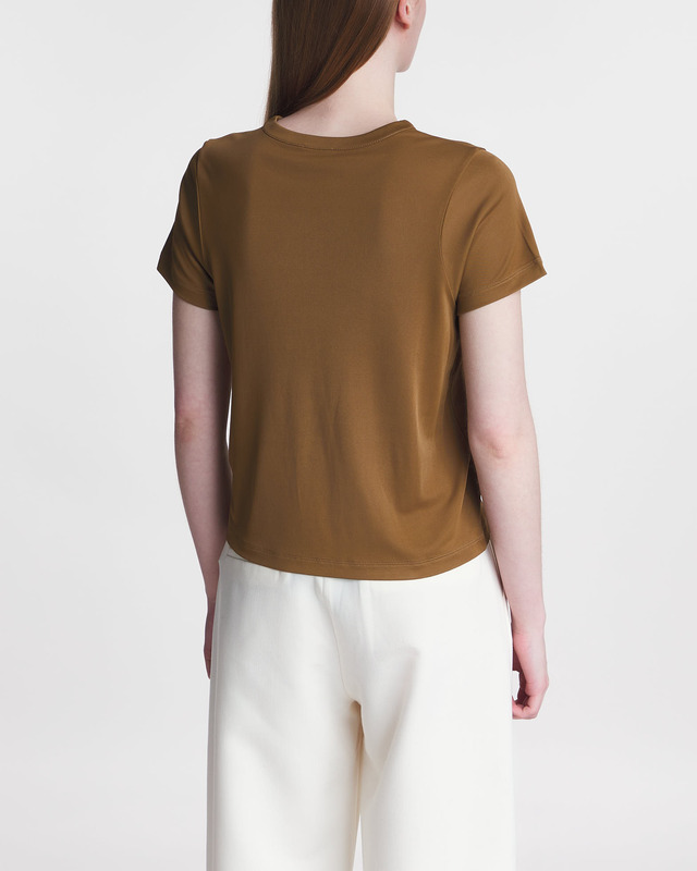 KHAITE T-Shirt Samson Satin Jersey Toffee L