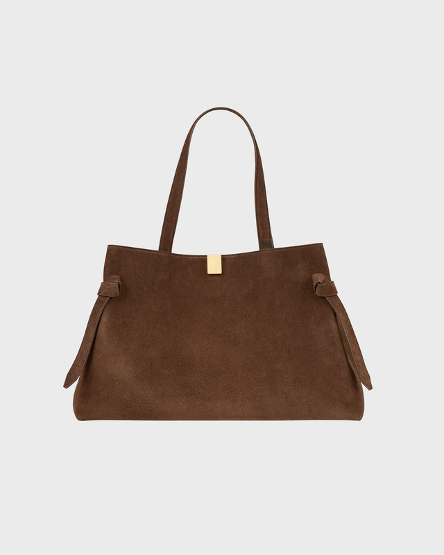 YUZEFI Gyoza Tote Suede Bag  Chocolate ONESIZE