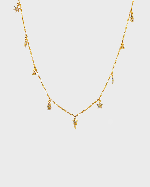 Halsband 9-Charm Gold Guld ONESIZE 1