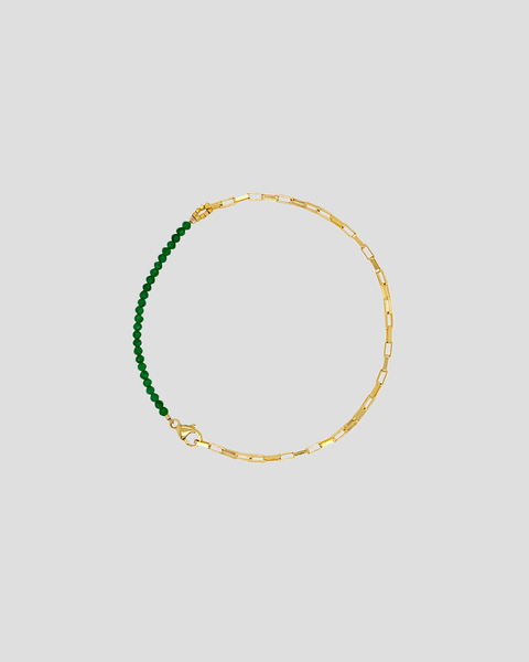 Green Onyx Gemstone Bracelet Gold ONESIZE 1