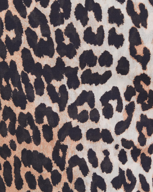 Ganni Klänning Light Cotton Tieband  Leopard S/M