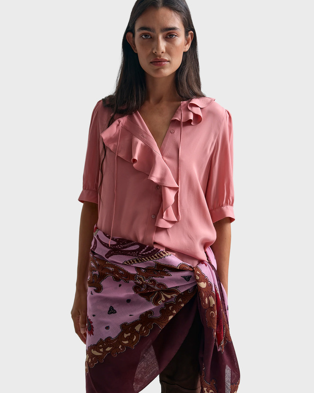 Rodebjer Bluse Xilla Fluid Solid Pink L