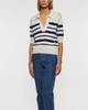 Wakakuu Icons Topp Lisabon Striped Wool Cashmere Blå/vit XS