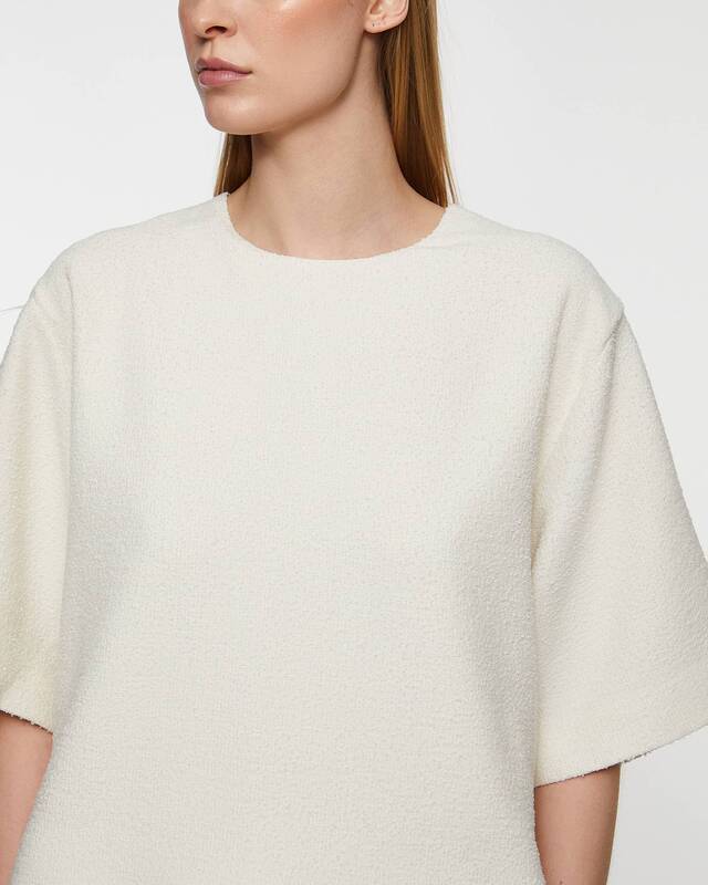Dagmar T-shirt Woven Bouclé White 40