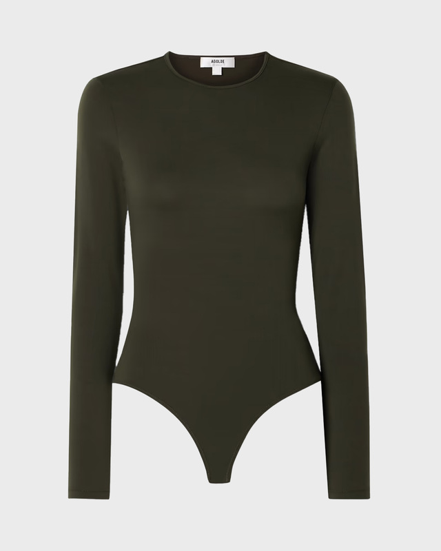 AGOLDE Bodysuit Aura Long Sleeve Olivgrön M