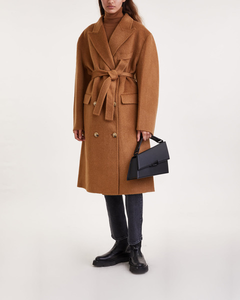 Coat Double Breasted Belted Camel 2