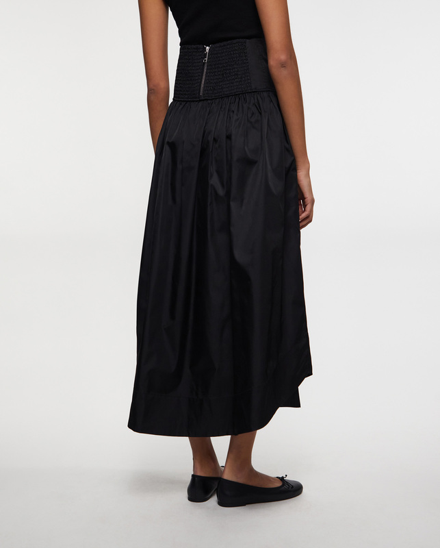 Ganni Skirt Duchesse Nylon Long Pocket Black 34