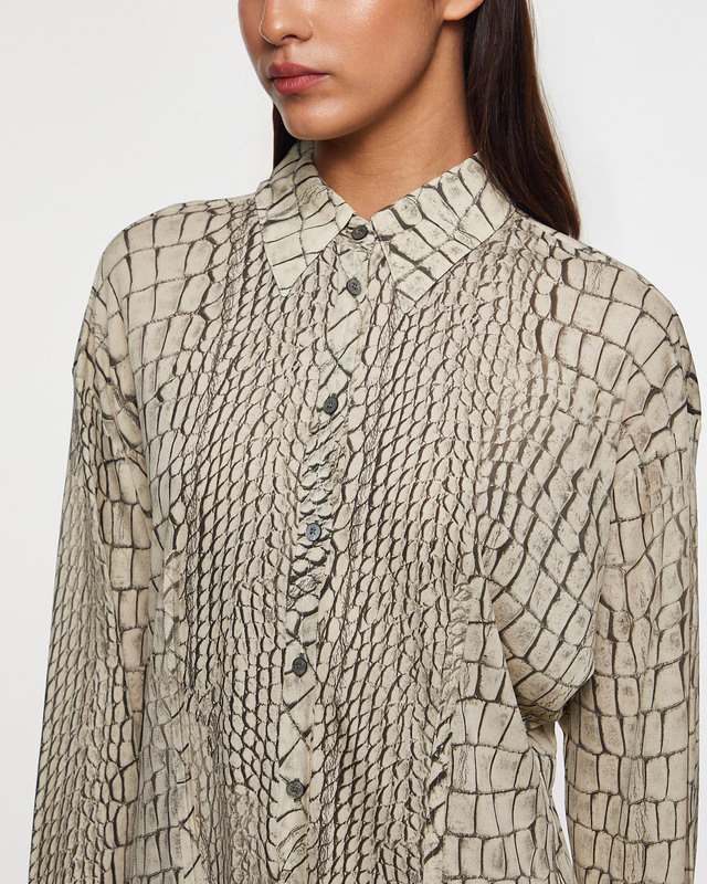 Acne Studios Skjorta Printet Button-Up Grå 40