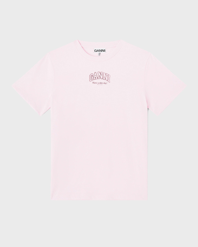 Ganni T-shirt Cotton Jersey Light pink S