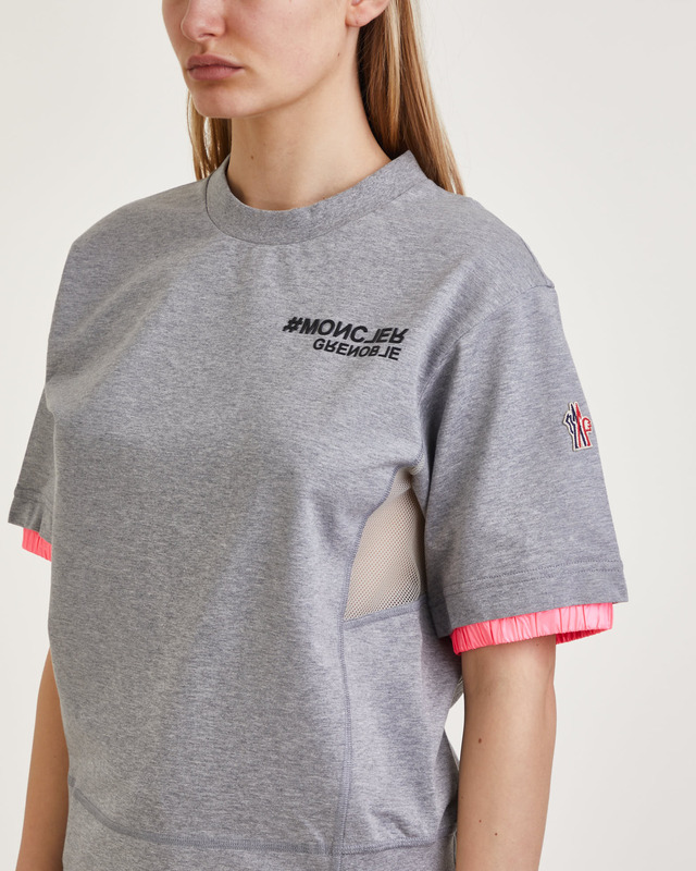 Moncler Grenoble T-shirt Manica Corta Logo Grå XS