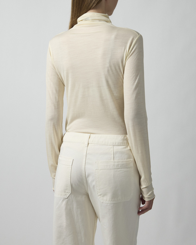 Dagmar Topp Wool Jersey Rollneck Cream M