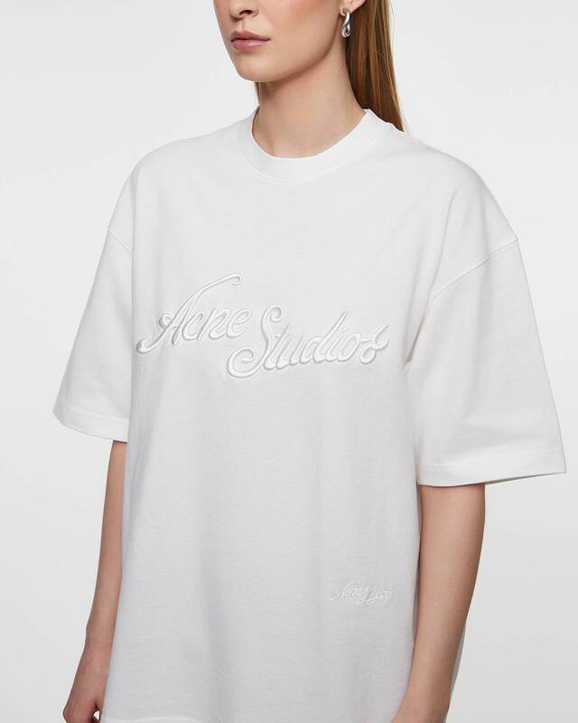 Acne Studios T-Shirt Logo Relaxed Fit  Vit XXS