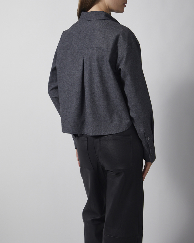 Wakakuu Icons Skjorte Cropped Brushed Cotton Grey L