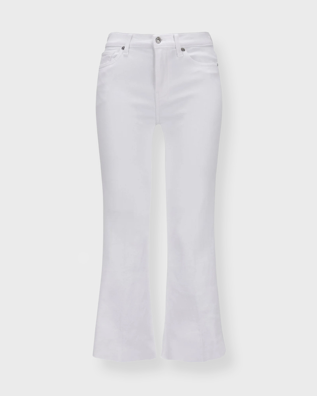 7 For All Mankind Jeans Cropped Dojo Soleil Raw Cut White 24