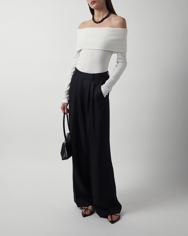 LISA YANG Byxor Wide Leg Tailored Silk Midnight 1 (S-M)