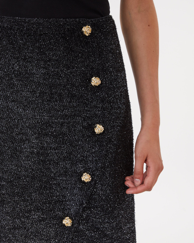Ganni Skirt Sparkle Wrap Midi  Black 38