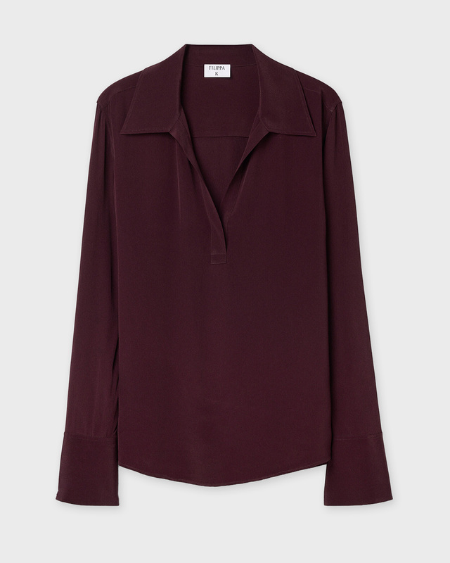Filippa K Blouse Half Placket Burgundy  38