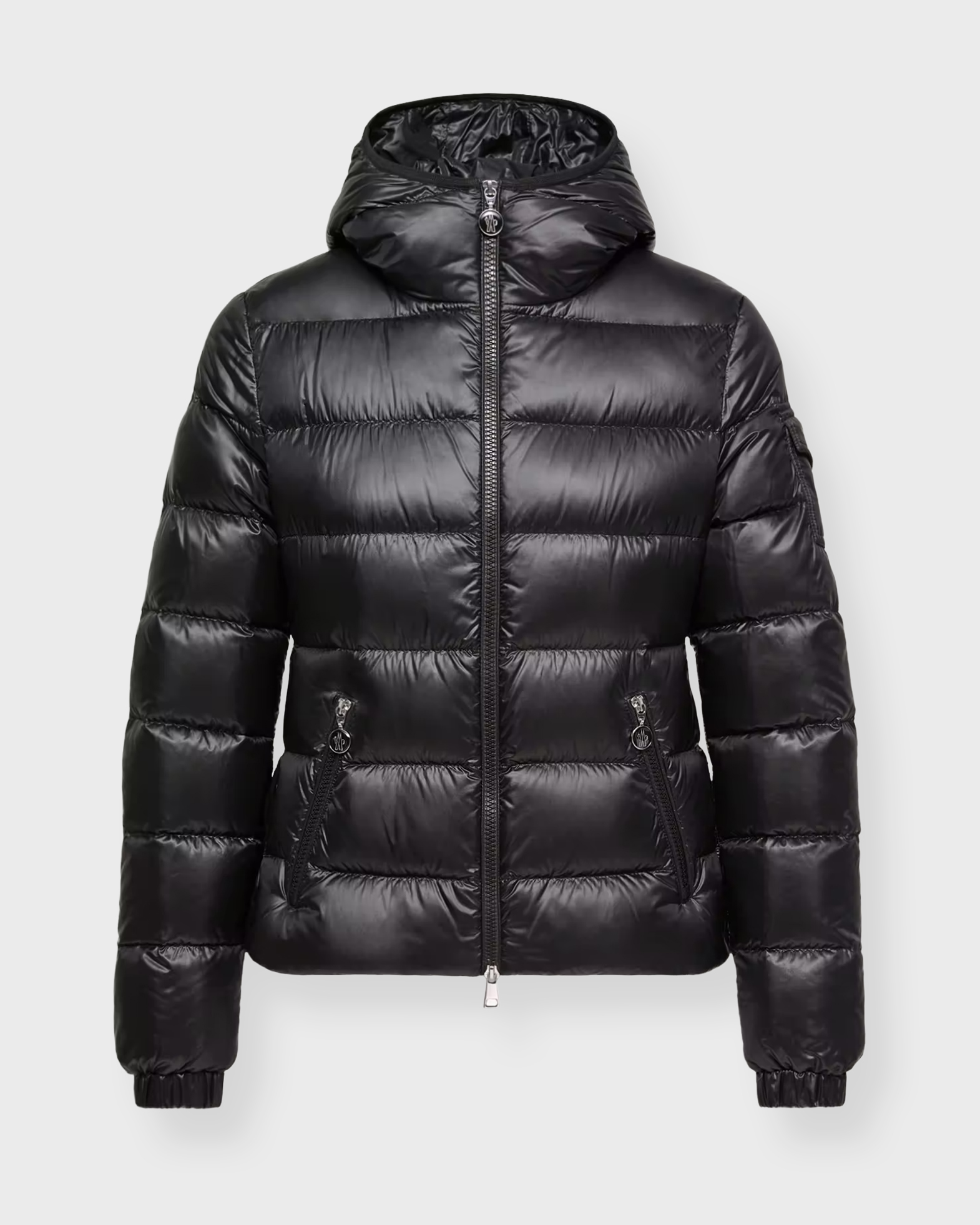 Moncler Women's Black Jacket Glesse Hooded Short Down 5 (Xl)