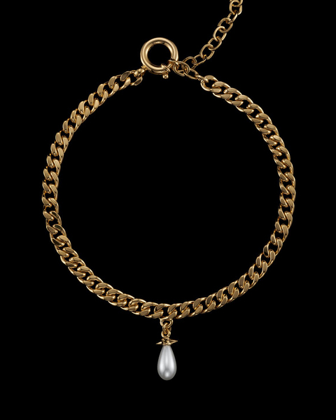 Necklace  Chunky Chain Drop Pearl  Gold ONESIZE 1