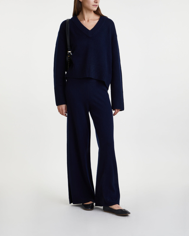 LISA YANG Byxor Marlo Cashmere Navy 1 (S-M)